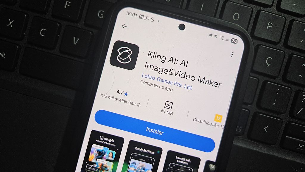 App do Kling AI no Android