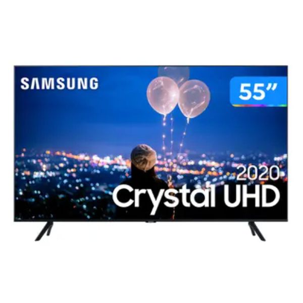 Smart TV Crystal UHD 4K LED 55” Samsung - UN55TU8000GXZD Wi-Fi Bluetooth HDR 3 HDMI 2 USB