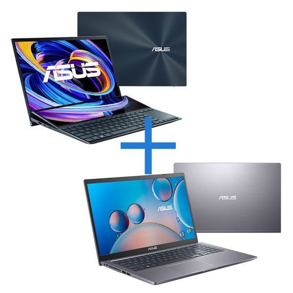 Notebook ASUS ZenBook Duo UX482EA-KA213T Azul Celestial + Notebook ASUS X515JA-EJ1792W Cinza