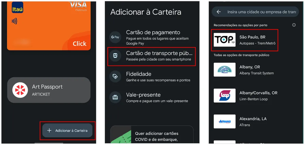 Escolha a opção do TOP para comprar bilhetes de metrô em São Paulo (Imagem: Captura de tela/André Magalhães/Canaltech)
