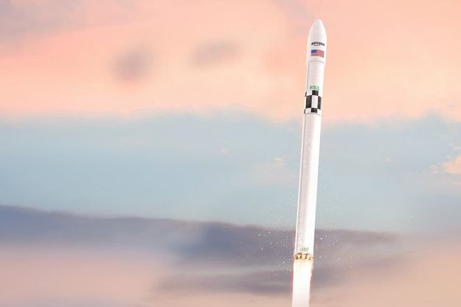Concepção artística do foguete da ABL decolando para levar os satélites Kuiper à órbita baixa da Terra (Imagem: Reprodução/Amazon Project Kuiper)