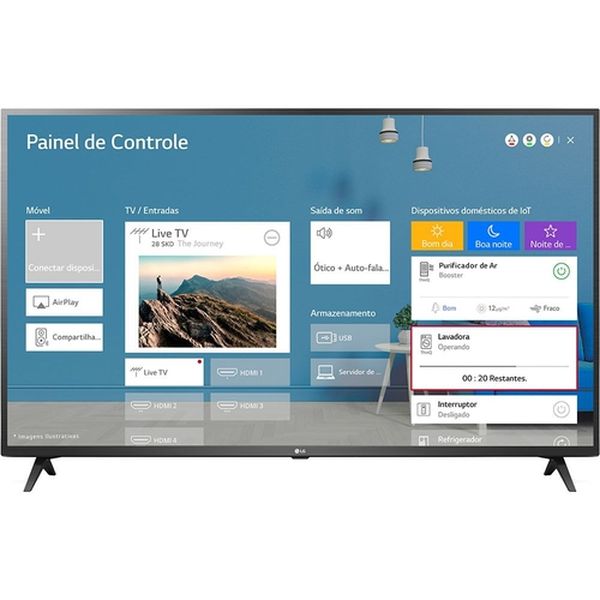 Smart TV 65" LG 65UN7310 4K UHD 4HDMI 2 USB Wi-Fi Inteligência Artificial Thinq Ai Google Assistente