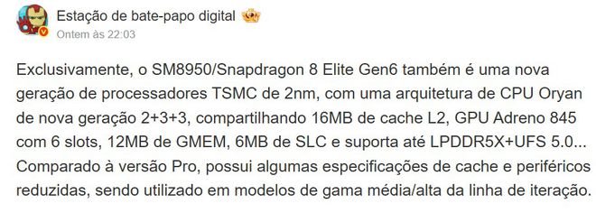 snapdragon elite gen 6 pro - weibo