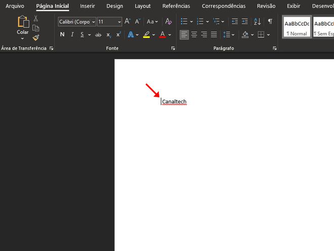 Abra o Microsoft Word e posicione o cursor onde quer inserir um emoji (Captura de tela: Matheus Bigogno)