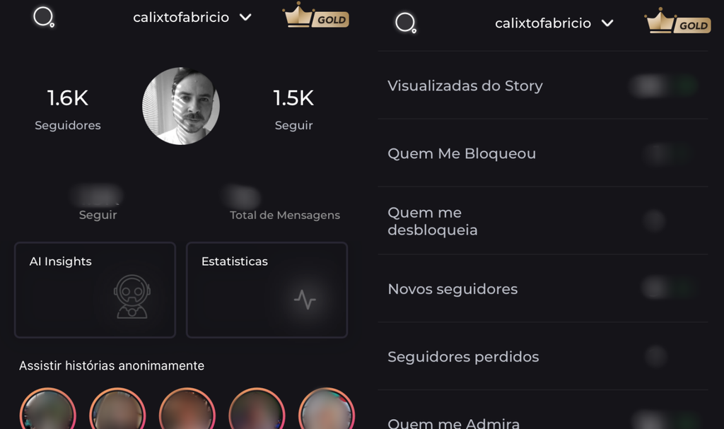 O Reports: Followers Tracker mostra taxa de engajamento remove limites de relatórios na versão paga