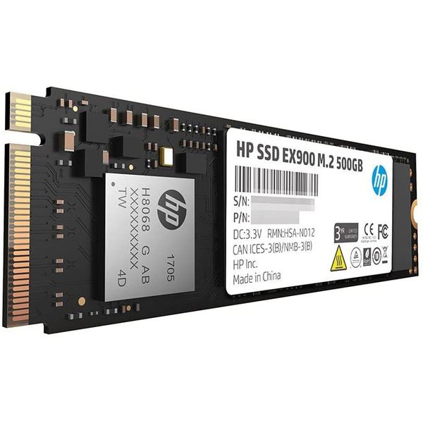 SSD HP EX900, 500GB, M.2, PCIe NVMe, Leituras: 2100Mb/s e Gravações: 1500Mb/s