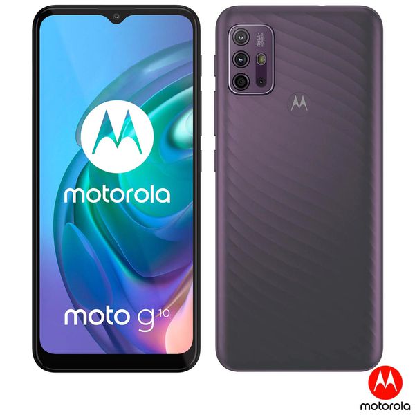 Smartphone Moto G10 Cinza Aurora com Tela de 6,5", 4G, 64GB e Câmera Quádrupla de 48 MP+8 MP+2 MP+2 MP - XT2127-1