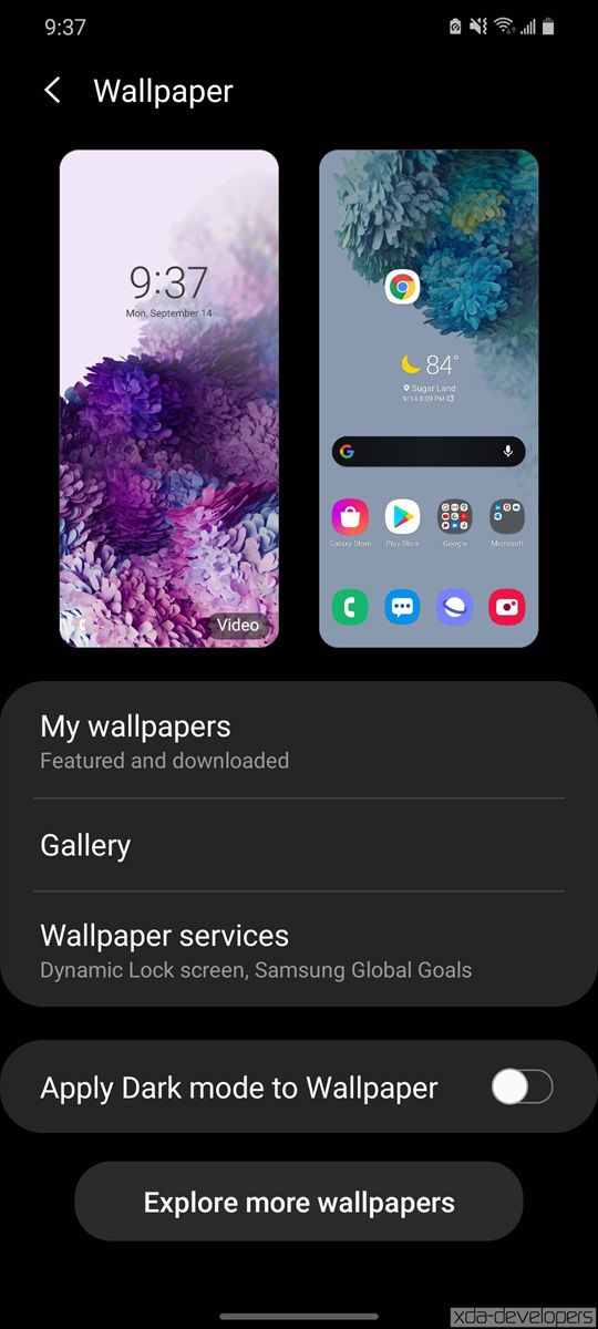 Tela de bloqueio dinâmica dos smartphones Galaxy alteram automaticamente o papel de parede (Foto: Reprodução/XDA-Developers)