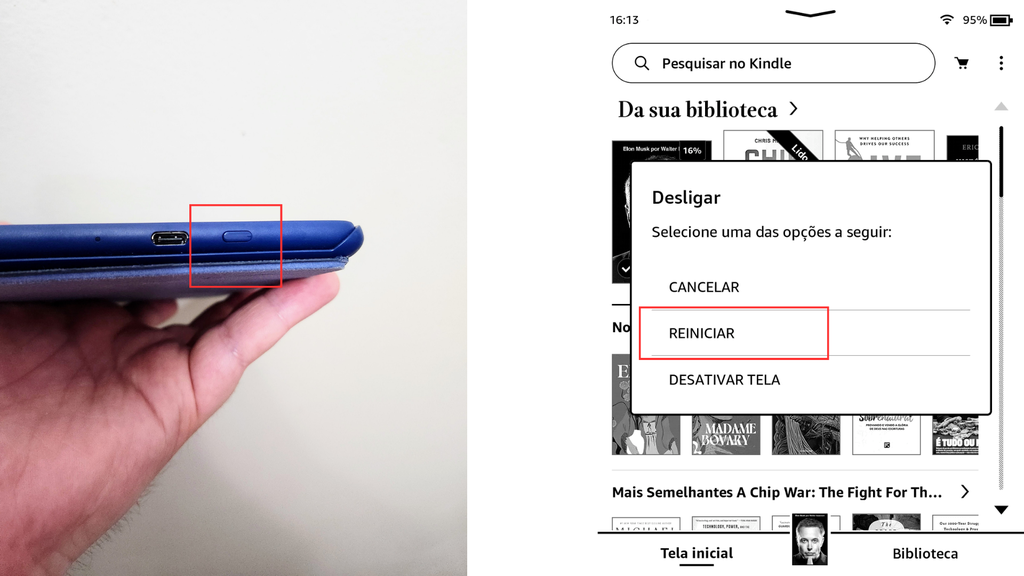 Como reiniciar o Kindle (Imagem: Captura de tela/Bruno De Blasi/Canaltech)