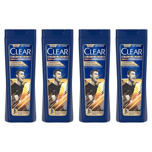 4 unidades | Clear Sports Men - Shampoo Anticaspa Limpeza Profunda 400ml | CUPOM NO APP, EXCLUSIVO AMAZON PRIME | REC R$ 71,97