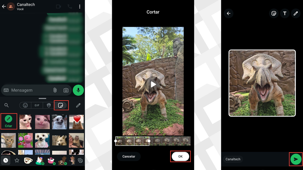 Passos para transformar vídeo em figurinha no WhatsApp