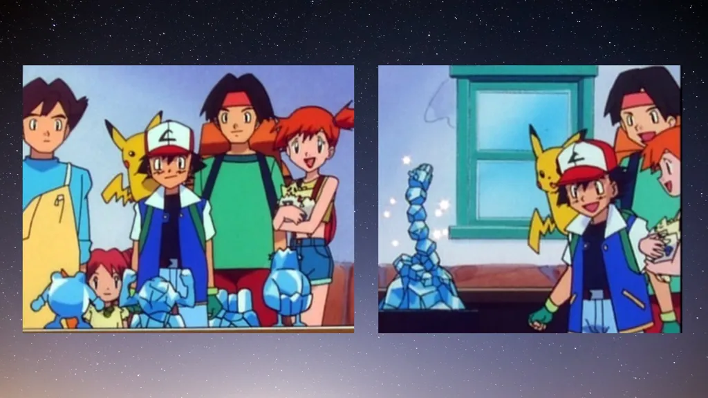 Episódio de 2000 mostrou diversos Pokémon em versão cristal. (Imagem: Montagem/Canaltech/Lucas Arraz)