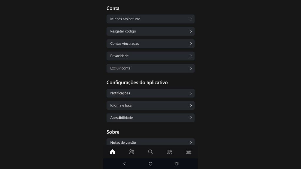 Imagem do Xbox no celular