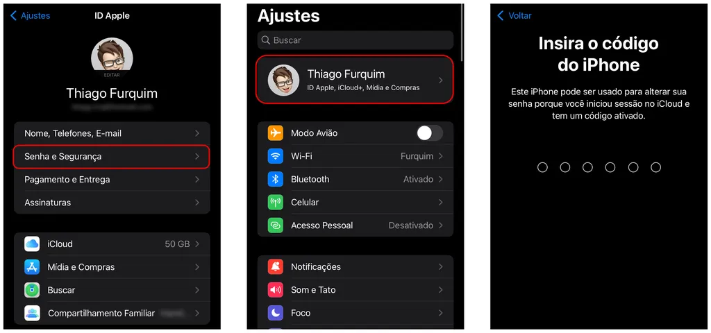 Altere a senha do seu ID Apple em um iPhone ou iPad (Imagem: Thiago Furquim/Canaltech)