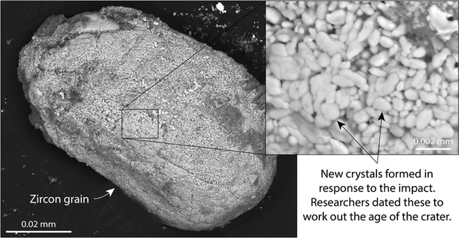 Os cristais do zircão mineral registram eventos que ocorreram na história da Terra (Imagem: Reprodução/University of Copenhagen)
