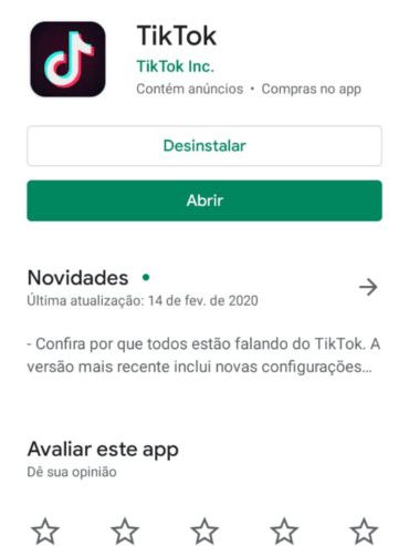 Vá na Play Store ou na App Store e faça do download do TikTok (Captura de tela: Matheus Bigogno)