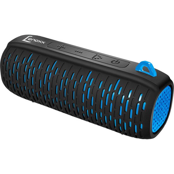 Caixa de Som Speaker Lenoxx BT502AP Antirespingo Bluetooth Cartão Micro SD 15w - Preto e Azul