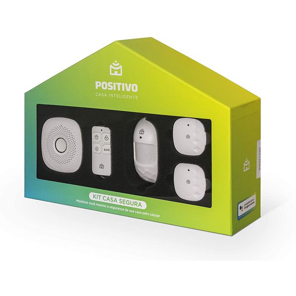 Positivo Casa Inteligente - Kit Casa Segura, (1 Smart Central + 2 sensores de abertura + 1 sensor de movimento + 1 controle remoto), Branco