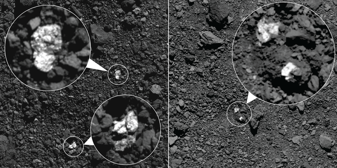 Os fragmentos de Vesta presentes no asteroide Bennu (Imagem: Reprodução/NASA/Goddard/University of Arizona)