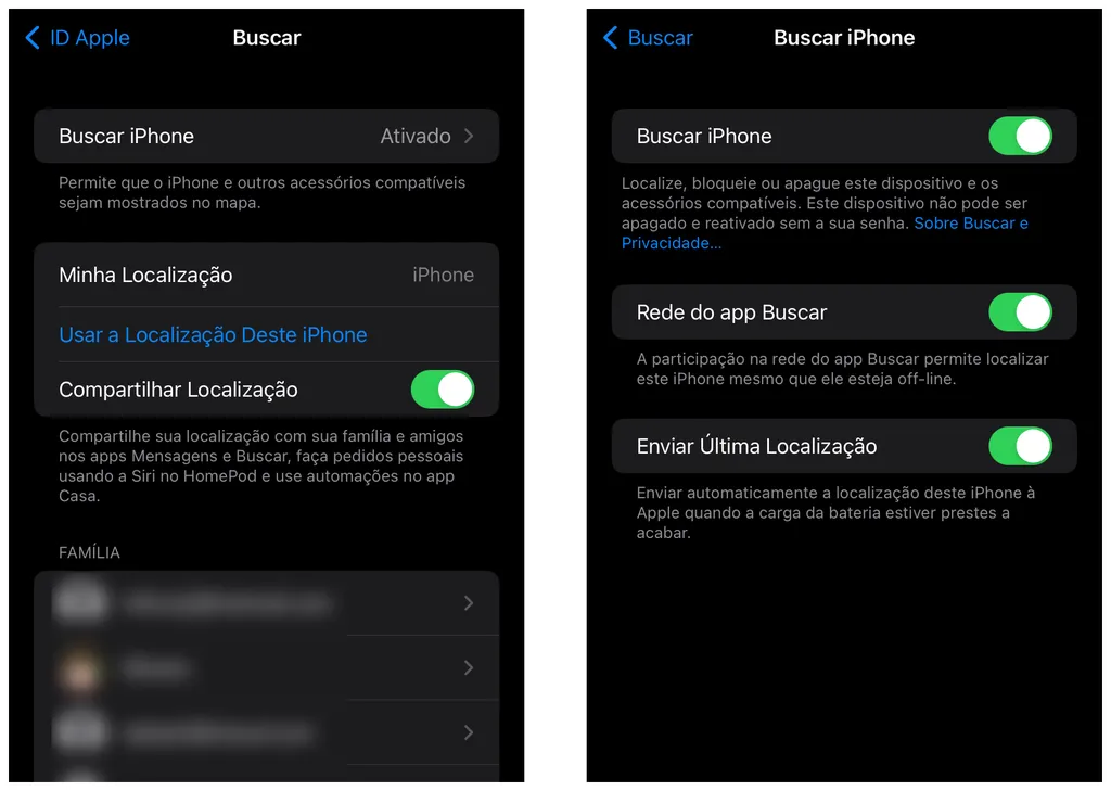 Habilite o app Buscar para encontrar dispositivos mesmo se estiver offline (Captura de tela: Thiago Furquim/Canaltech)