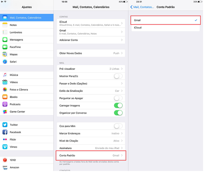 Como personalizar as configurações de email do iPhone e iPad
