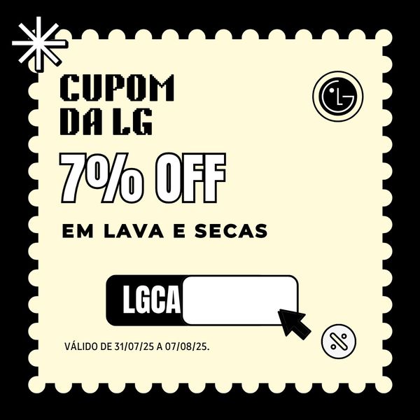 Cupom LG: 7% OFF em Lava e Secas com código exclusivo do Canaltech