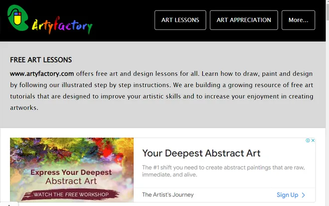 Aprenda mais sobre arte e como desenhar no Arty Factory (Captura de tela: Thiago Furquim/Canaltech)