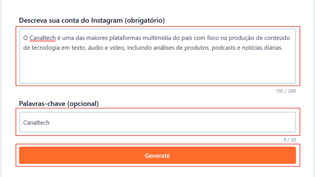 Captura de tela do gerador de user do Instagram do aftership Captura de tela do gerador de user do Instagram do aftership