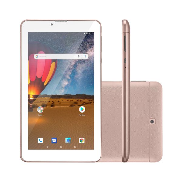 Tablet Multilaser M7 Plus Wi-Fi Bluetooth 16GB Android Oreo Tela 7 Pol. Câmera 2MP Frontal 1.3MP Rosa [À VISTA]