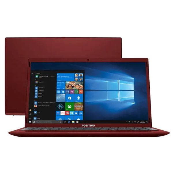 Notebook Positivo Motion Red Q464C Intel Atom - Quad-Core 4GB 64GB eMMC 64GB Nuvem 14,1” LED