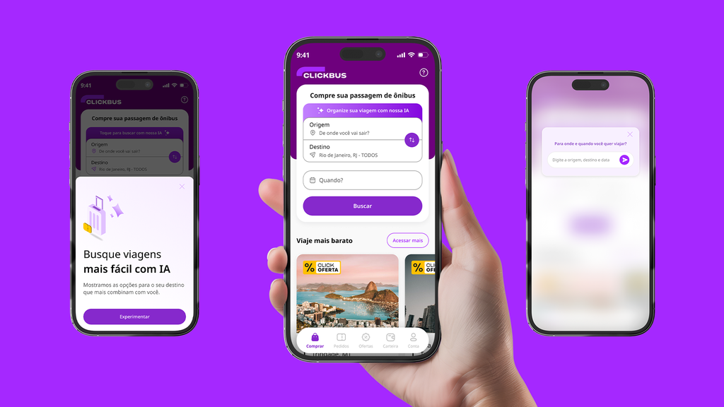 ClickBus integra IA para personalizar e facilitar compra de passgens (Imagem: Divulgação/ClickBus)