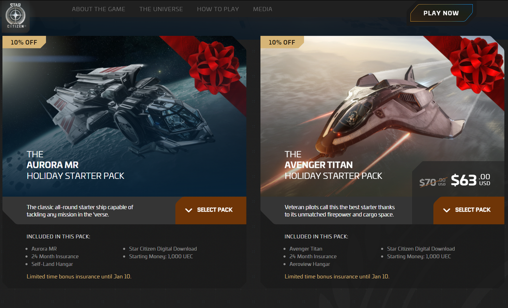 Embora Star Citizen não esteja pronto, estúdio vende itens por preços salgados (Foto: Captura de tela: Felipe Goldenboy/Canaltech)