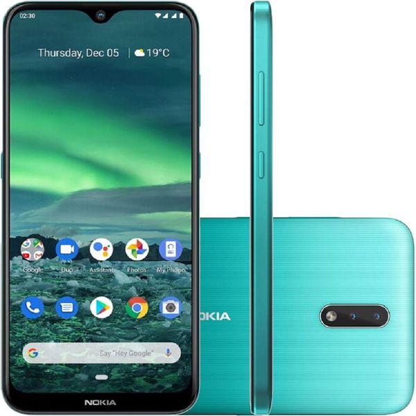 Smartphone Nokia 2.3 Dual Chip Android Tela 6.2" 32GB 4G Câmera 13MP +2MP - Verde Ciano [BOLETO]