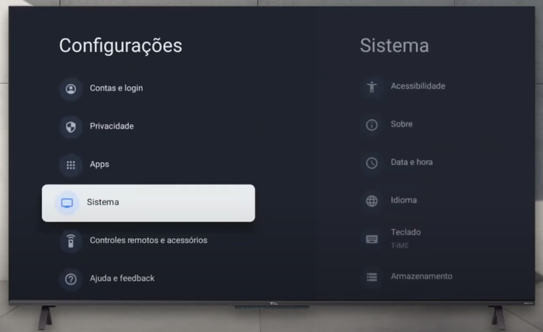 Configuração de jogos da TV TCL