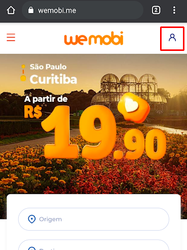 App do Wemobi: preços agressivos nas viagens interestaduais (André Magalhães/Captura de tela)