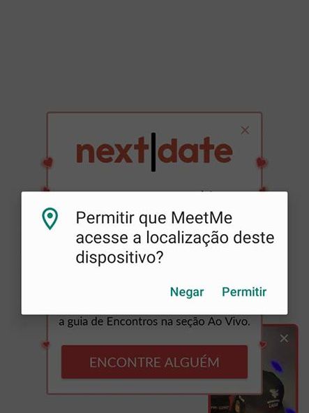 Permita que o MeetMe acesse sua localização para visualizar pessoas nos arredores (Captura de tela: Ariane Velasco)