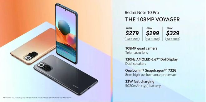 Redmi Note 10 Pro se destaca pela câmera (Imagem: Dvulgação/Xiaomi)