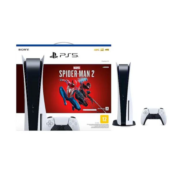 PlayStation 5 Standard Edition Branco + Marvels Spider Man 2 + Controle Sem Fio Dualsense Branco - Sony | CUPOM