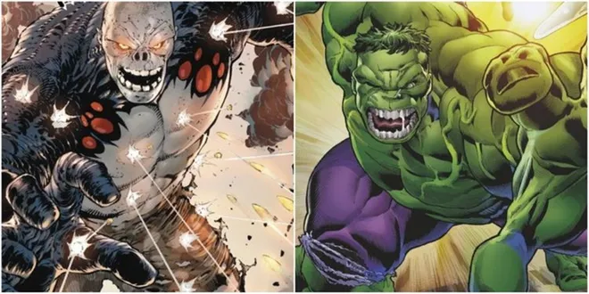 Damage, da DC Comics, e Hulk, da Marvel Comics (Imagem: Reprodução/DC Comics/Marvel Comics)
