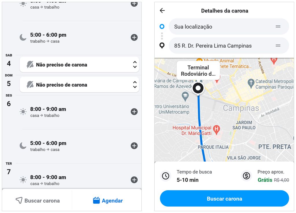 Waze Carpool é aplicativo de carona compartilhada (Captura de tela: André Magalhães)