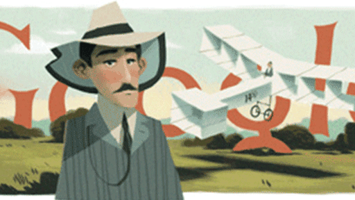 Página inicial do Google homenageia Santos Dumont