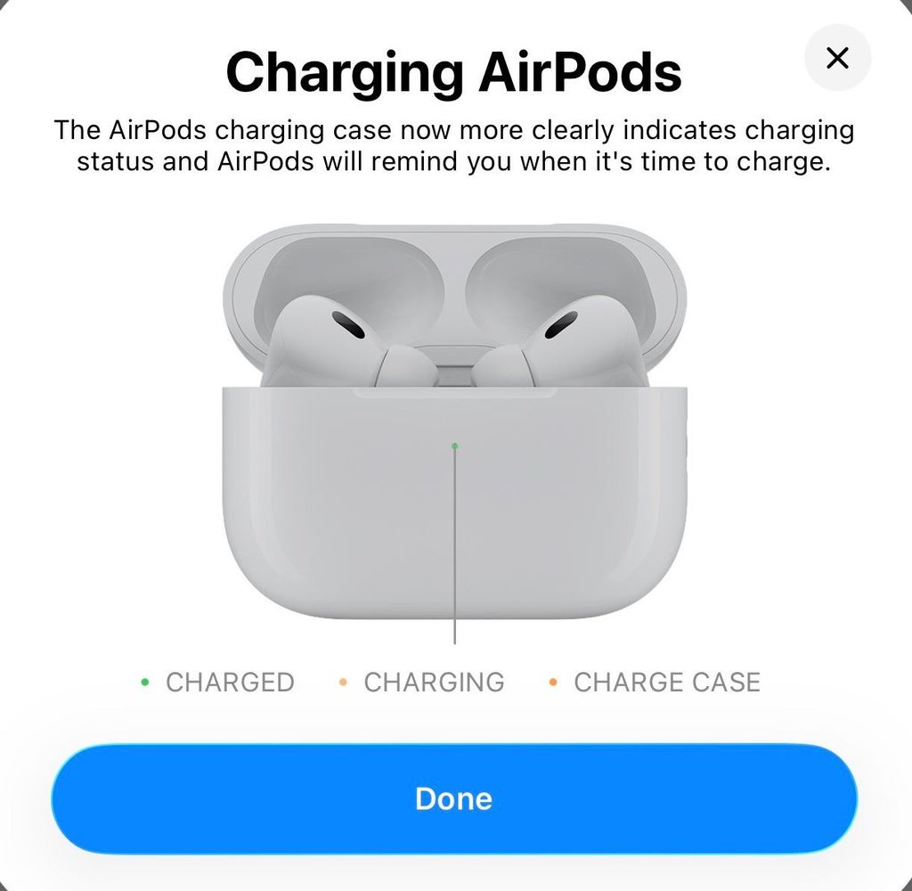 AirPods carregamento luz 