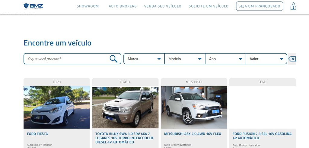 BMZ Auto Brokers faz todo o processo de compra - também de venda - 100% on-line (Captura de Tela: Felipe Ribeiro)