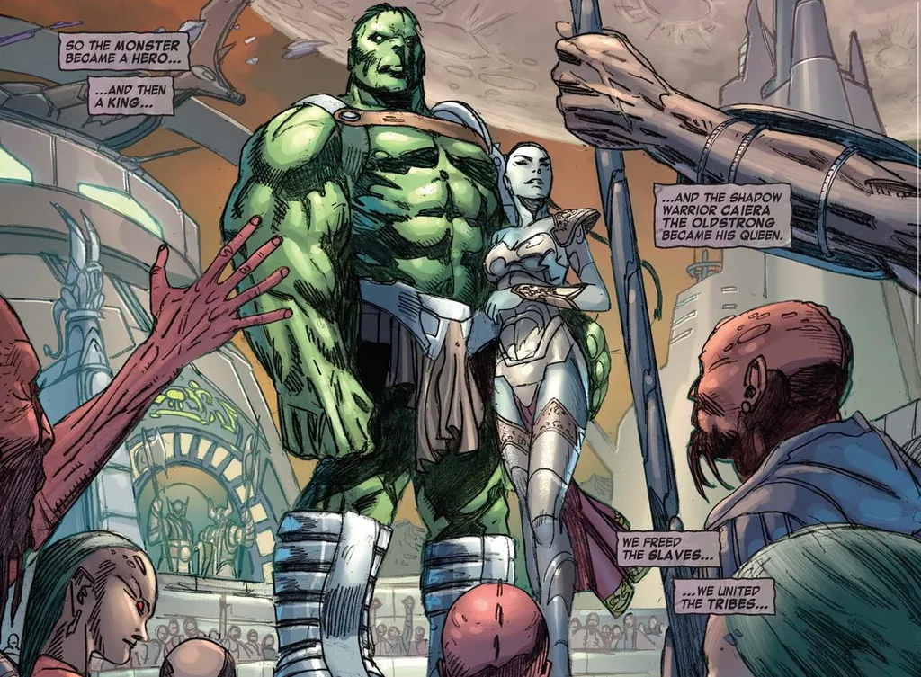 Tudo começou quando Hulk foi exilado em Sakaar em Planeta Hulk (Imagem: Reprodução/Marvel Comics)