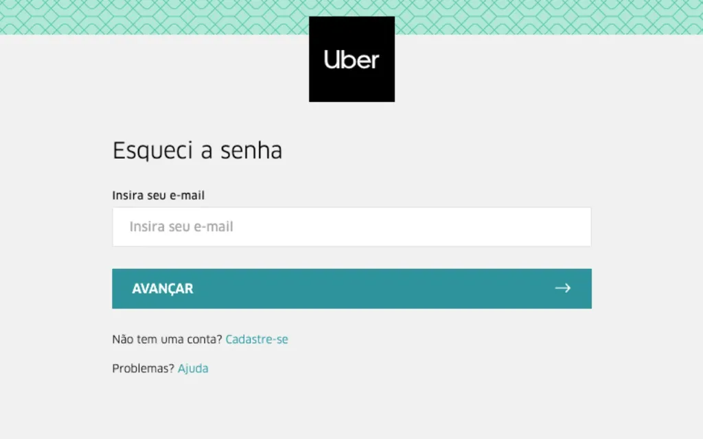 Site da Uber permite trocar a senha de acesso ao app (Captura de tela: Caio Carvalho)