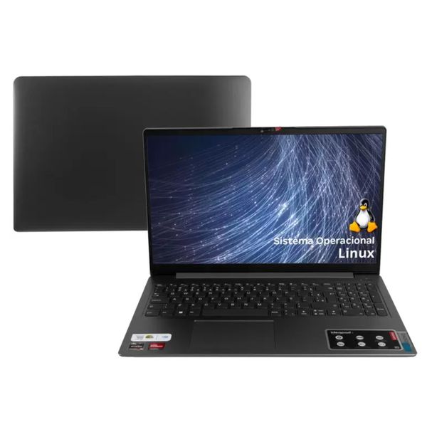 Notebook Lenovo Ideapad 3i AMD Ryzen 5 8GB - 256GB SSD 15.6” Full HD Linux 82MFS00100 [CUPOM]