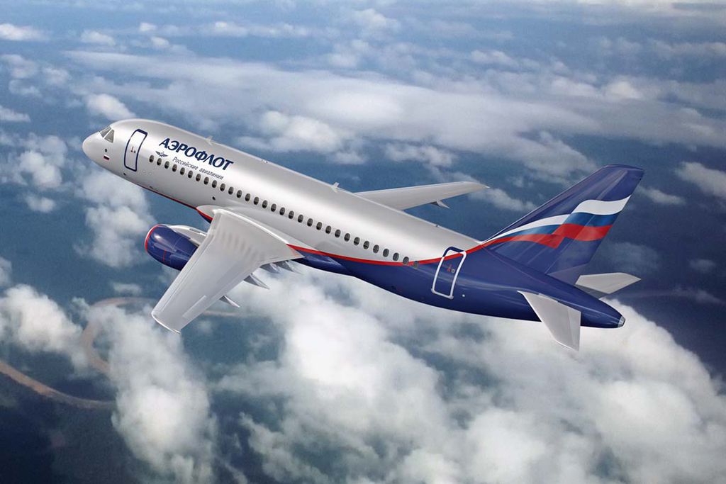 Avião Aeroflot no ar