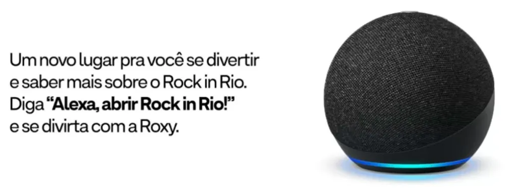 A Alexa terá uma colega para dividir a tarefa de informar sobre o Rock in Rio em 2022 (Imagem: Reprodução/Rock in Rio)