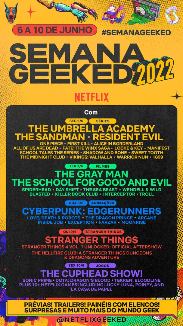 Conheça a programação da Semana Geeked 2022 (Imagem: Divulgação/Netflix)