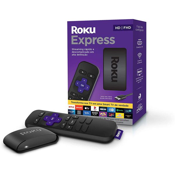 Roku Express - Streaming player Full HD Com controle remoto e cabo HDMI incluídos.
